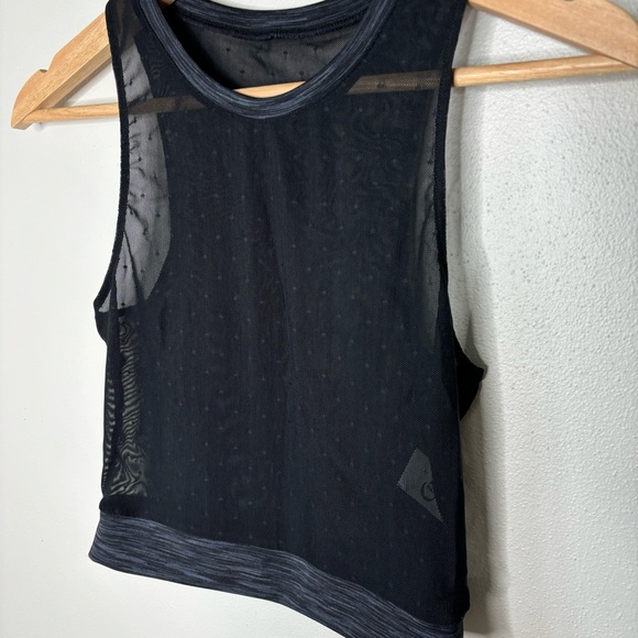 ZYIA Active Women's Calm Luxe High Neck Mesh Tank Top Polka Dot Black XS - Picture 3 of 7